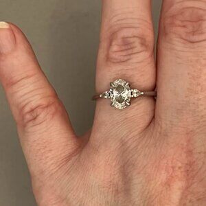1.18 Carat Lab-Grown Diamond Platinum Engagement Ring, Size 7
